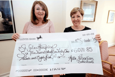 Astle Paterson are proud to have donated over £6,000 to St Giles Hospice 8