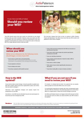 Should you review your Will? 8