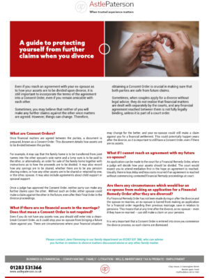Why should you get a Consent Order? 5