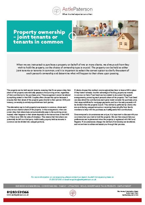 Understanding joint property ownership 1