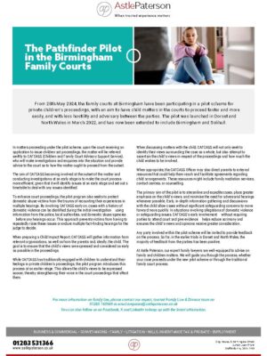 The Pathfinder Pilot in the Birmingham Family Courts 8