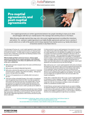 Pre-nuptial and post-nuptial agreements 6