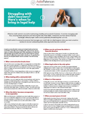 Struggling with debt recovery? Here's when to bring in legal help 5