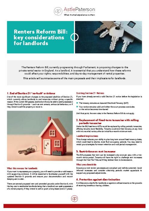 Navigating the Renters Reform Bill 1